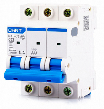 Выключатель автоматический NXB-63 3Р 63A 6kA хар.C CHINT